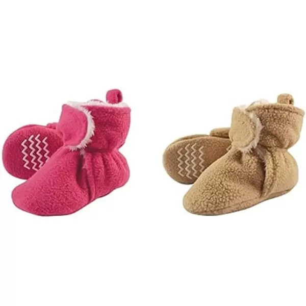 Hudson Baby Cozy Fleece and Sherpa Booties, 2-Pack