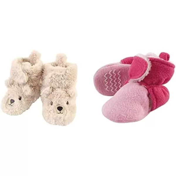 Hudson Baby Cozy Fleece and Sherpa Booties, 2-Pack