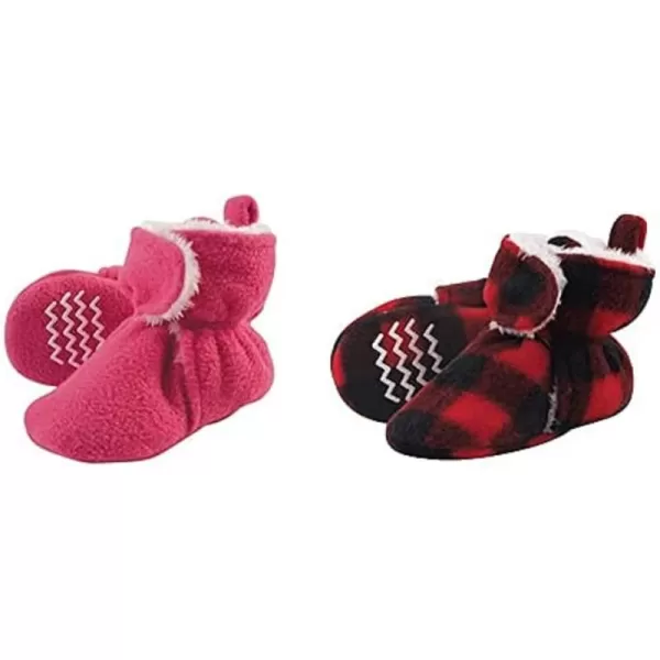 Hudson Baby Cozy Fleece and Sherpa Booties, 2-Pack