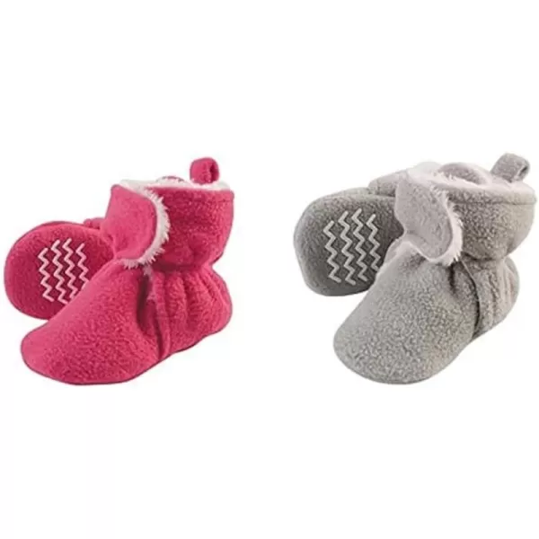 Hudson Baby Cozy Fleece and Sherpa Booties, 2-Pack