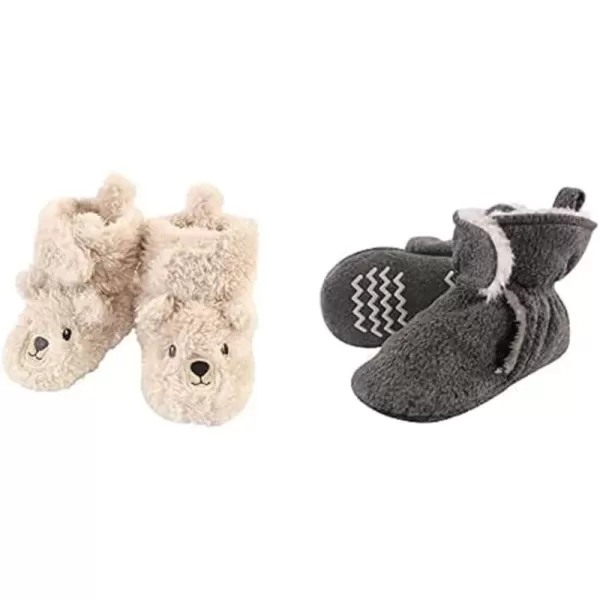 Hudson Baby Cozy Fleece and Sherpa Booties, 2-Pack