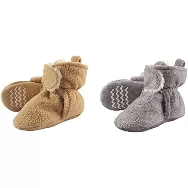 Hudson Baby Cozy Fleece and Sherpa Booties, 2-Pack