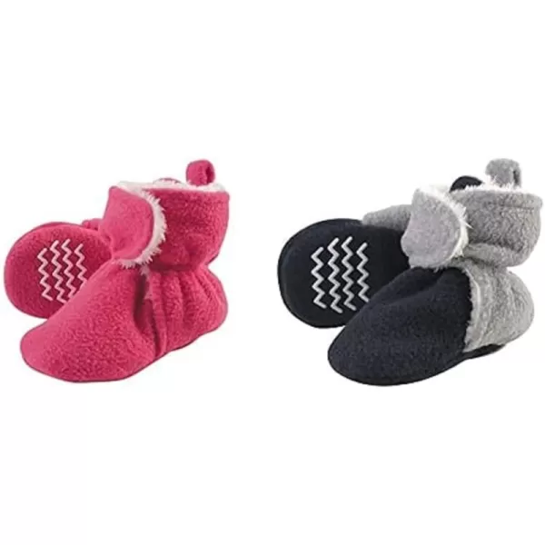 Hudson Baby Cozy Fleece and Sherpa Booties, 2-Pack