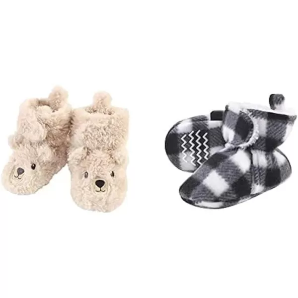 Hudson Baby Cozy Fleece and Sherpa Booties, 2-Pack