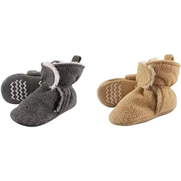 Hudson Baby Cozy Fleece and Sherpa Booties, 2-Pack