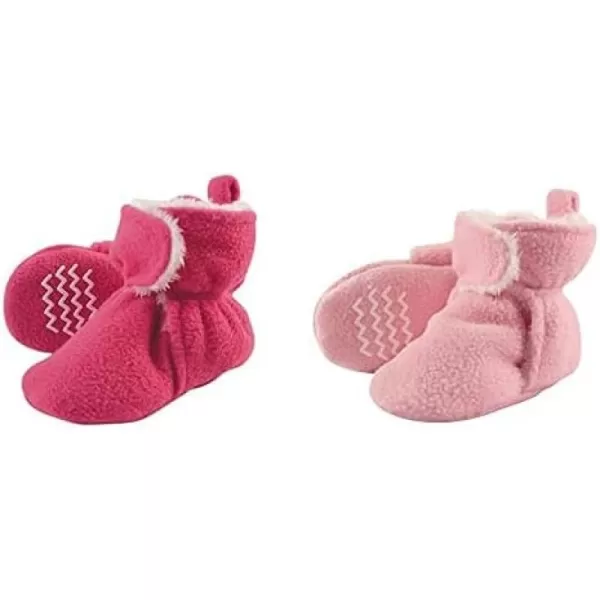Hudson Baby Cozy Fleece and Sherpa Booties, 2-Pack
