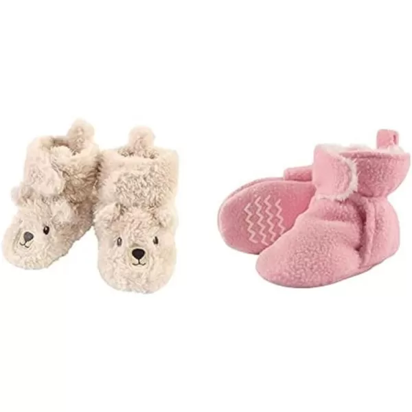 Hudson Baby Cozy Fleece and Sherpa Booties, 2-Pack