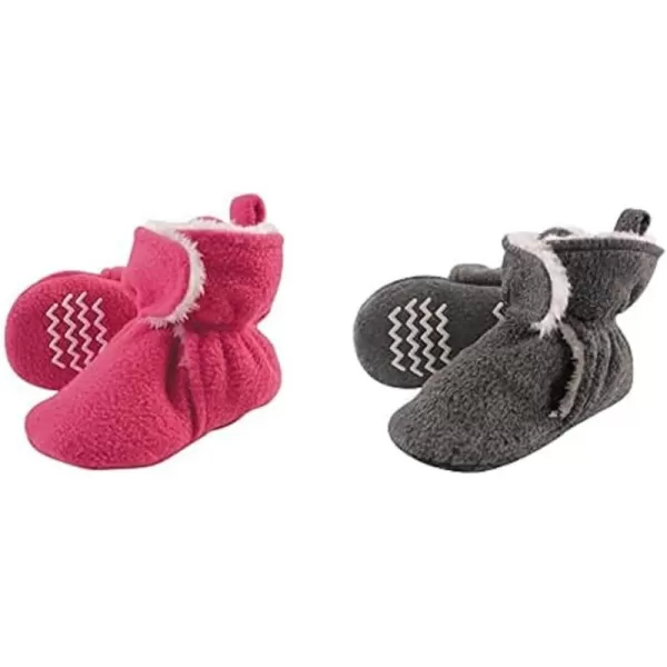 Hudson Baby Cozy Fleece and Sherpa Booties, 2-Pack