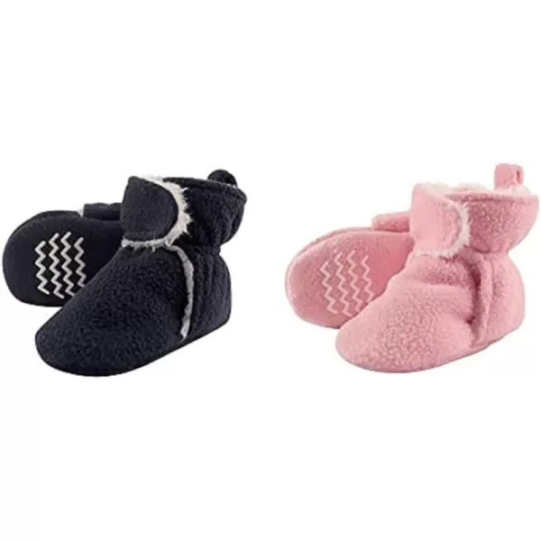 Hudson Baby Cozy Fleece and Sherpa Booties, 2-Pack