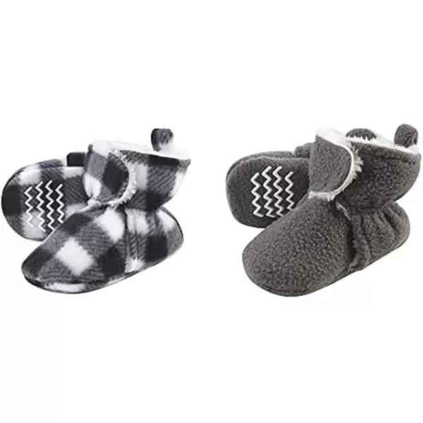Hudson Baby Cozy Fleece and Sherpa Booties, 2-Pack