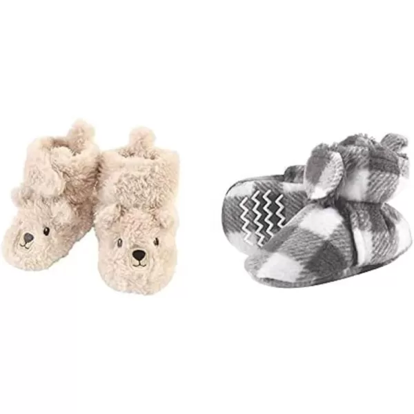 Hudson Baby Cozy Fleece and Sherpa Booties, 2-Pack