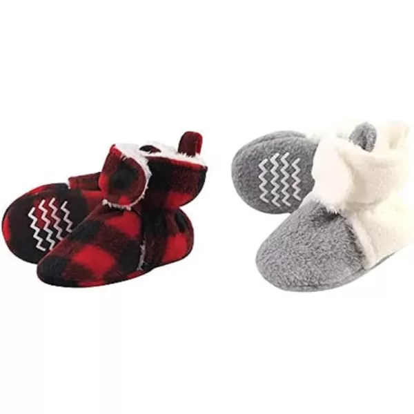Hudson Baby Cozy Fleece and Sherpa Booties, 2-Pack