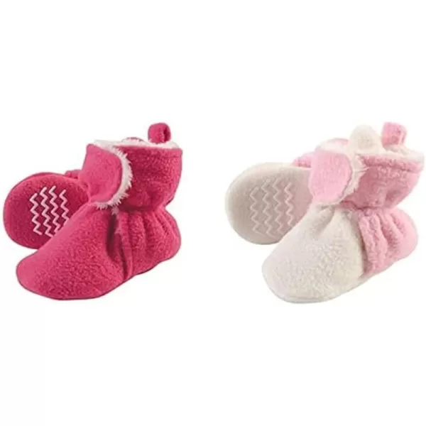 Hudson Baby Cozy Fleece and Sherpa Booties, 2-Pack