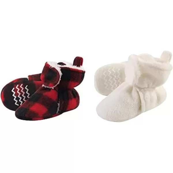 Hudson Baby Cozy Fleece and Sherpa Booties, 2-Pack