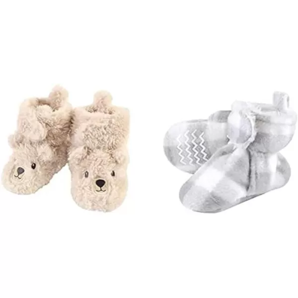 Hudson Baby Cozy Fleece and Sherpa Booties, 2-Pack