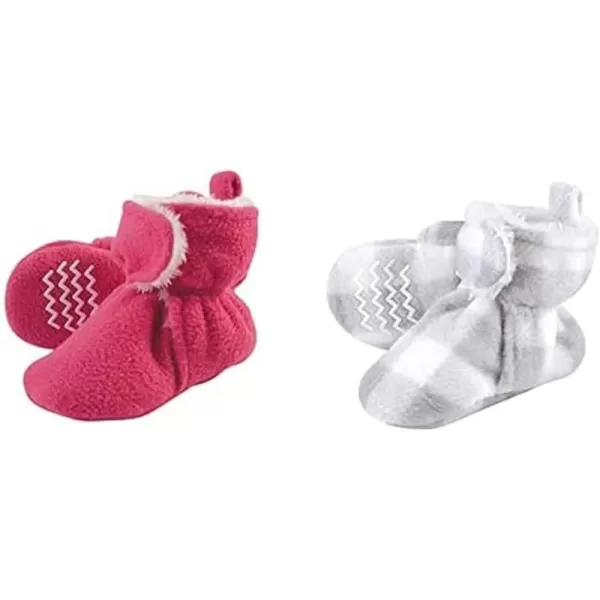 Hudson Baby Cozy Fleece and Sherpa Booties, 2-Pack