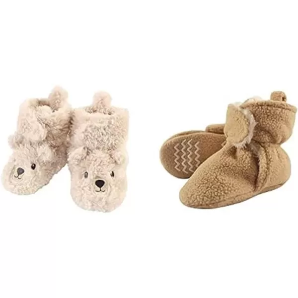 Hudson Baby Cozy Fleece and Sherpa Booties, 2-Pack
