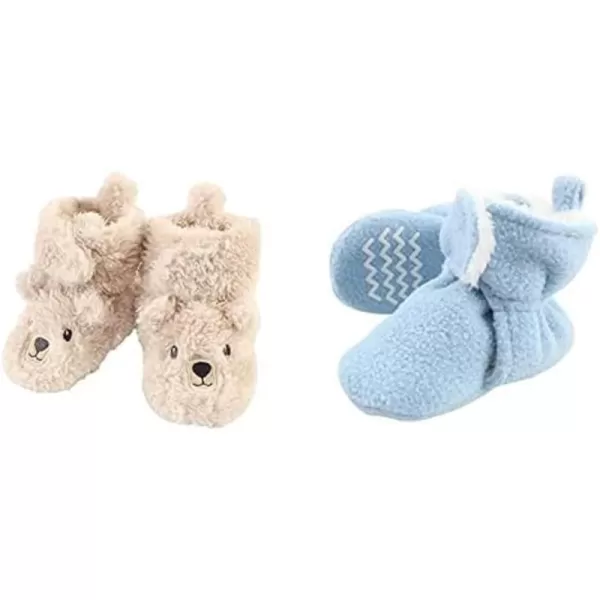 Hudson Baby Cozy Fleece and Sherpa Booties, 2-Pack