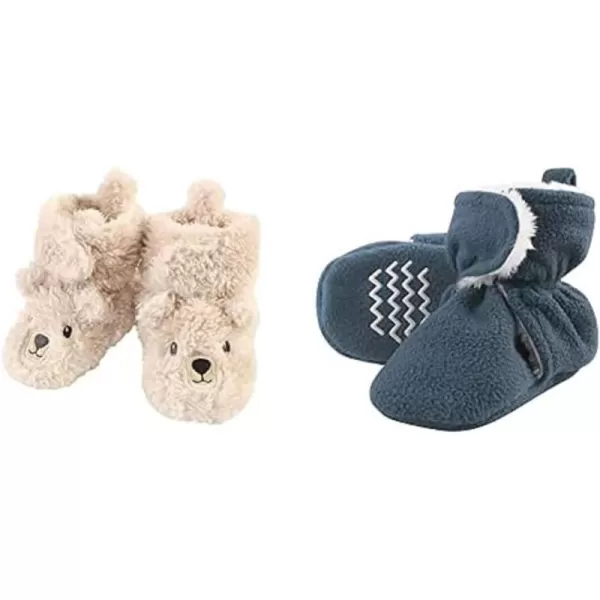 Hudson Baby Cozy Fleece and Sherpa Booties, 2-Pack