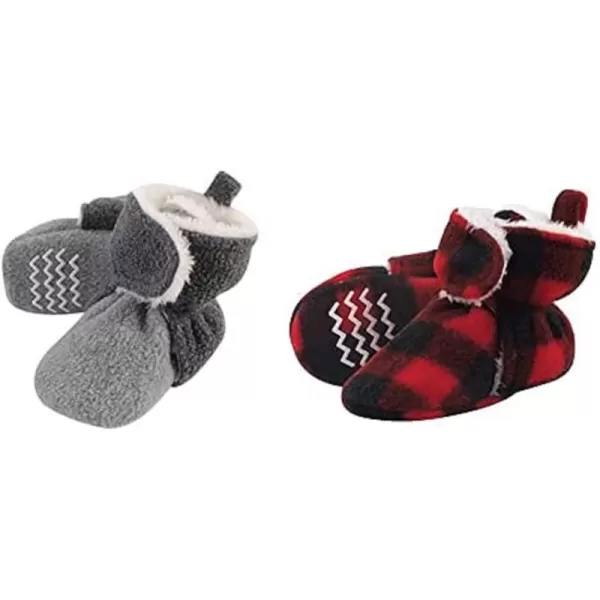 Hudson Baby Cozy Fleece and Sherpa Booties, 2-Pack