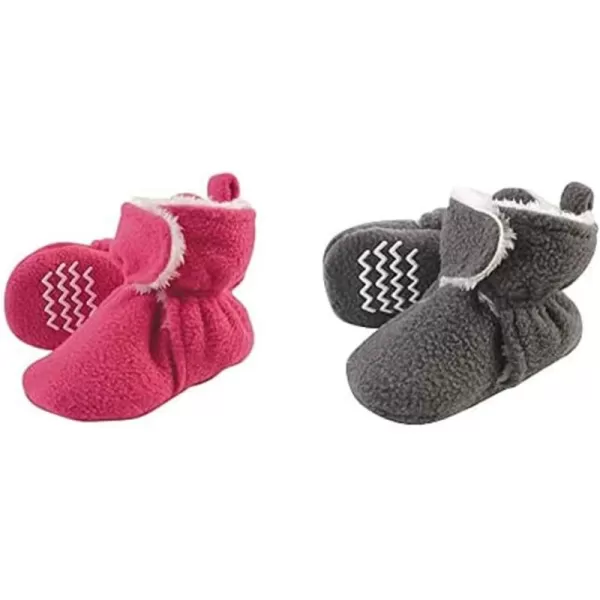 Hudson Baby Cozy Fleece and Sherpa Booties, 2-Pack