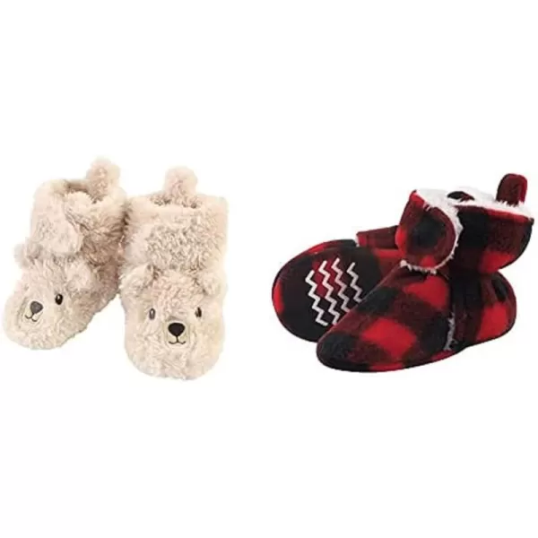 Hudson Baby Cozy Fleece and Sherpa Booties, 2-Pack