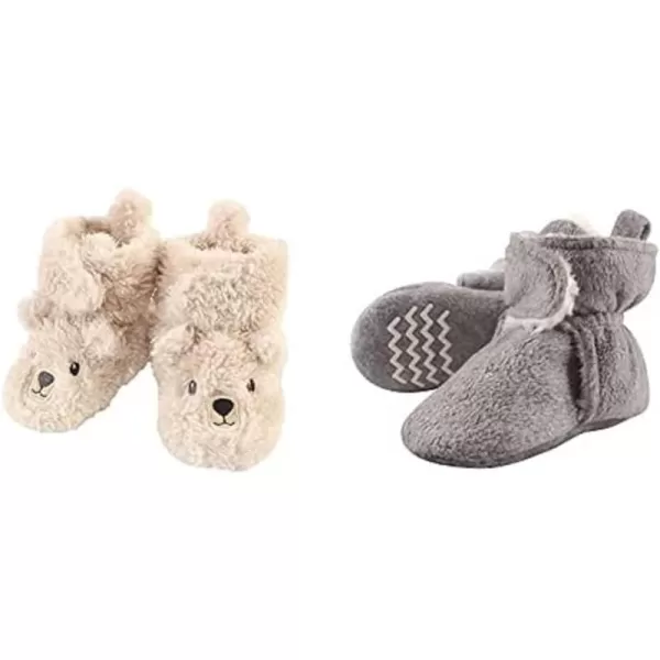 Hudson Baby Cozy Fleece and Sherpa Booties, 2-Pack