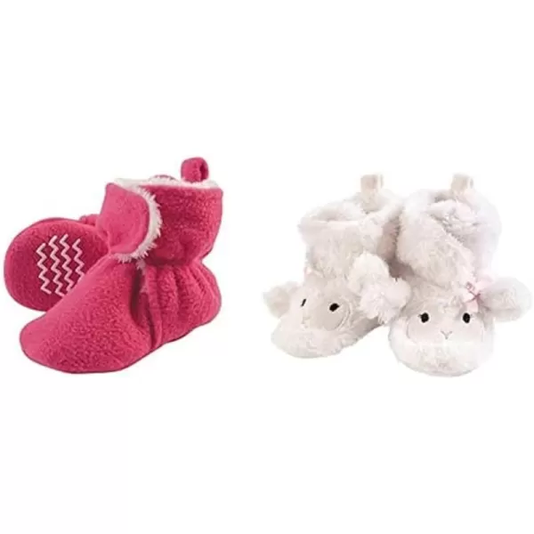 Hudson Baby Cozy Fleece and Sherpa Booties, 2-Pack