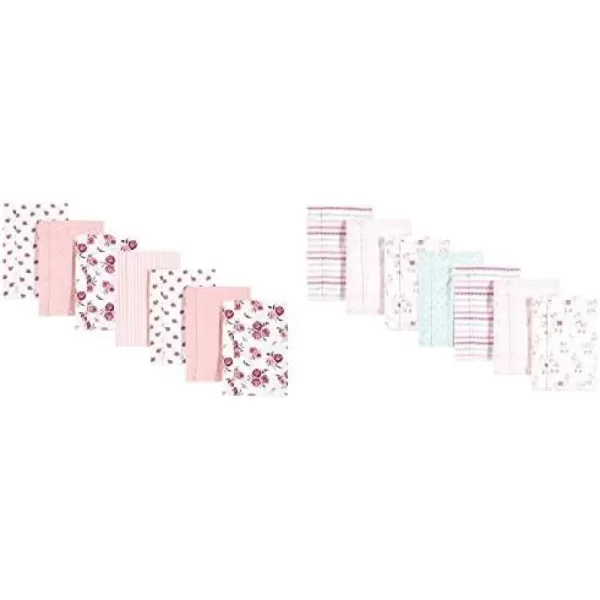 Hudson Baby Girl Cotton Flannel Burp Cloth 14-Pack, Winter Forest Neutral Giraffe