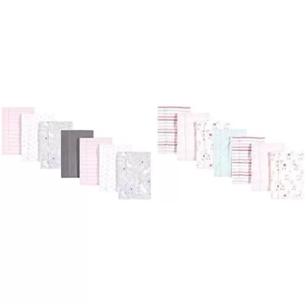 Hudson Baby Girl Cotton Flannel Burp Cloth 14-Pack, Winter Forest Neutral Giraffe