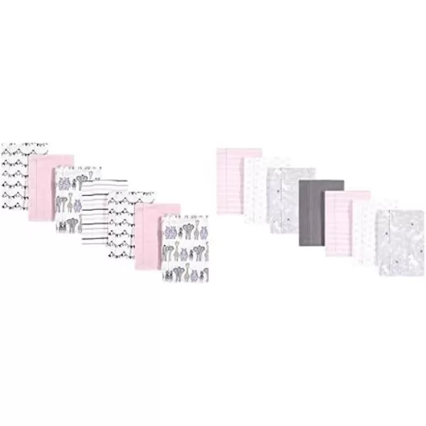 Hudson Baby Girl Cotton Flannel Burp Cloth 14-Pack, Winter Forest Neutral Giraffe