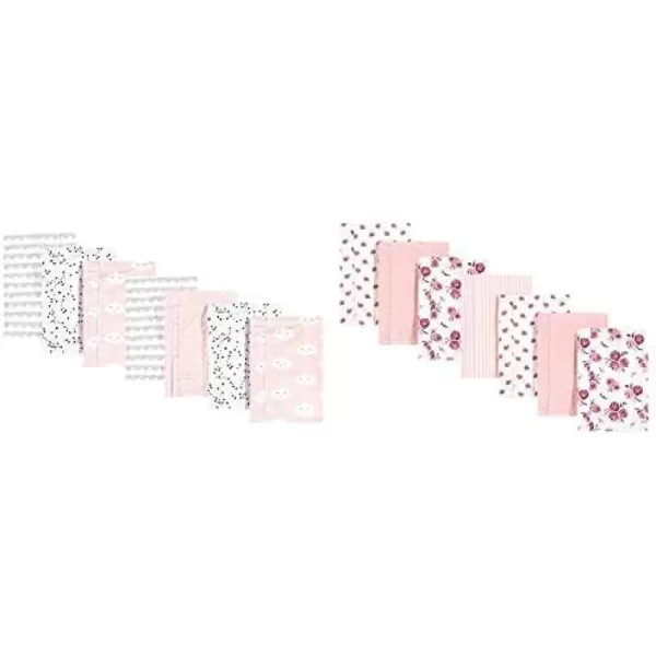 Hudson Baby Girl Cotton Flannel Burp Cloth 14-Pack, Winter Forest Neutral Giraffe