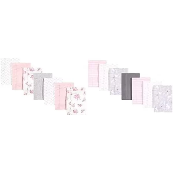 Hudson Baby Girl Cotton Flannel Burp Cloth 14-Pack, Winter Forest Neutral Giraffe