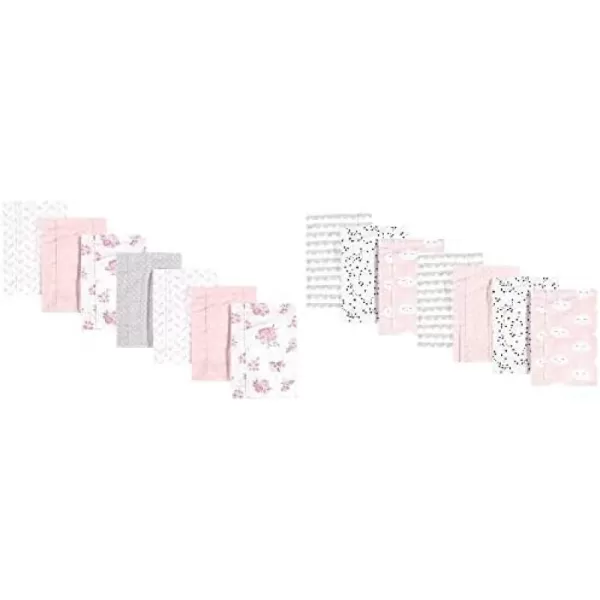 Hudson Baby Girl Cotton Flannel Burp Cloth 14-Pack, Winter Forest Neutral Giraffe