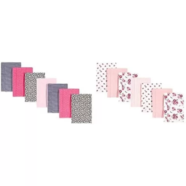 Hudson Baby Girl Cotton Flannel Burp Cloth 14-Pack, Winter Forest Neutral Giraffe