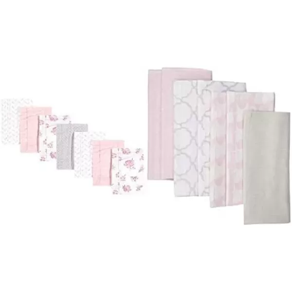 Hudson Baby Girl Cotton Flannel Burp Cloth 14-Pack, Winter Forest Neutral Giraffe