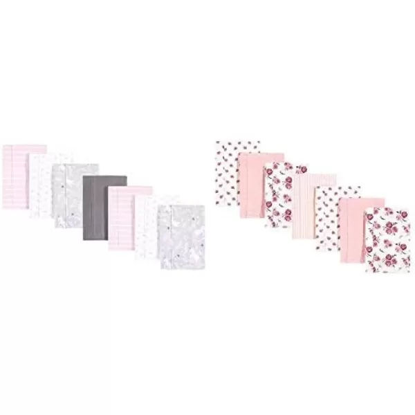 Hudson Baby Girl Cotton Flannel Burp Cloth 14-Pack, Winter Forest Neutral Giraffe