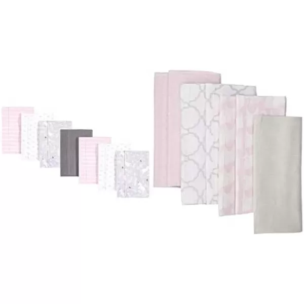 Hudson Baby Girl Cotton Flannel Burp Cloth 14-Pack, Winter Forest Neutral Giraffe