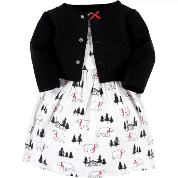 Hudson Baby Girls' One Size Quilted Cardigan and Dress