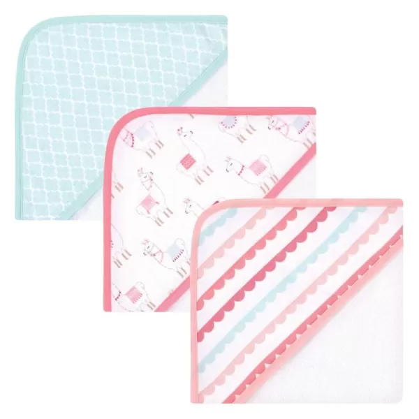 Hudson Baby Unisex Baby Cotton Rich Hooded Towels, Llama, One Size