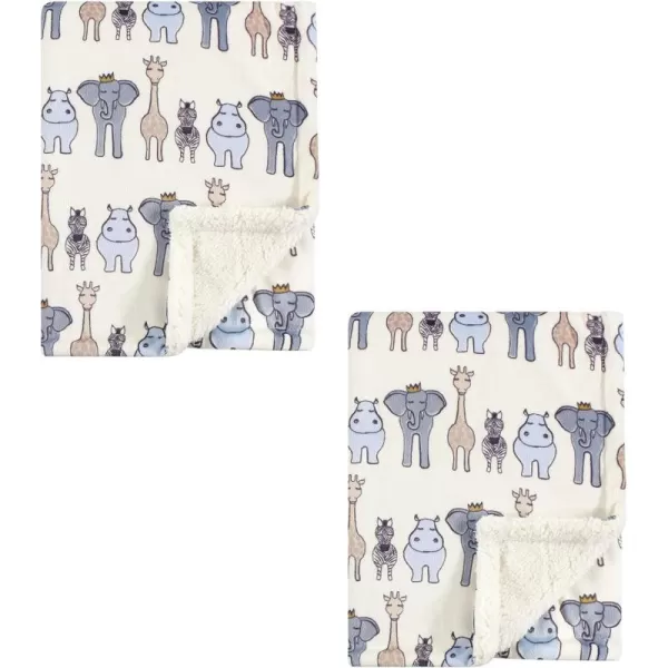 Hudson Baby Unisex Baby Plush Mink and Sherpa Blanket, Floral 2-Piece, One Size