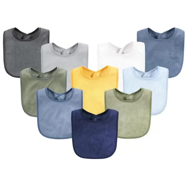 Hudson Baby Unisex Baby Rayon from Bamboo Bib with Waterproof Lining 10pk, Pink Mint, One Size