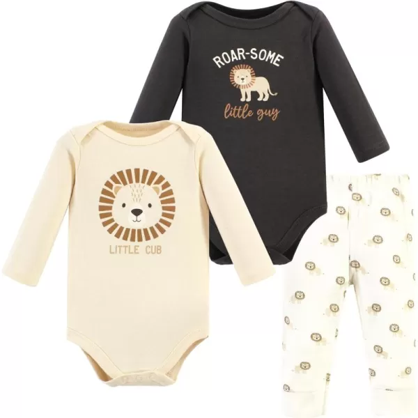 Hudson Baby Unisex Baby Unisex Baby Cotton Bodysuit and Pant Set, Brave Lion, 12-18 Months