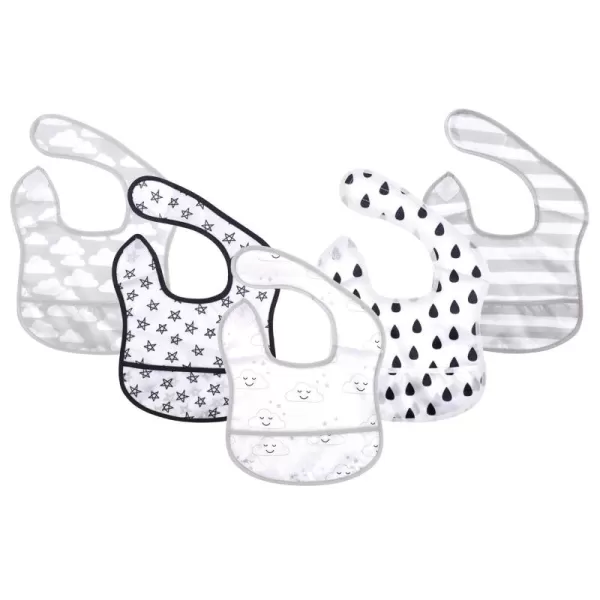 Hudson Baby Unisex Baby Waterproof Polyester Bibs, Paper Airplane, Feeder