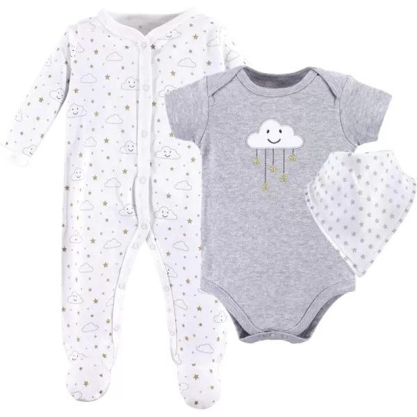 Hudson Baby Unisex BabyCotton Sleep and Play, Bodysuit and Bandana Bib Set