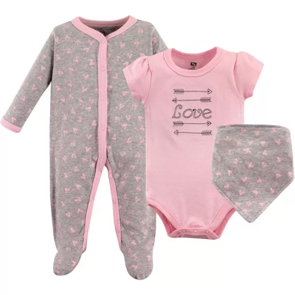 Hudson Baby Unisex BabyCotton Sleep and Play, Bodysuit and Bandana Bib Set