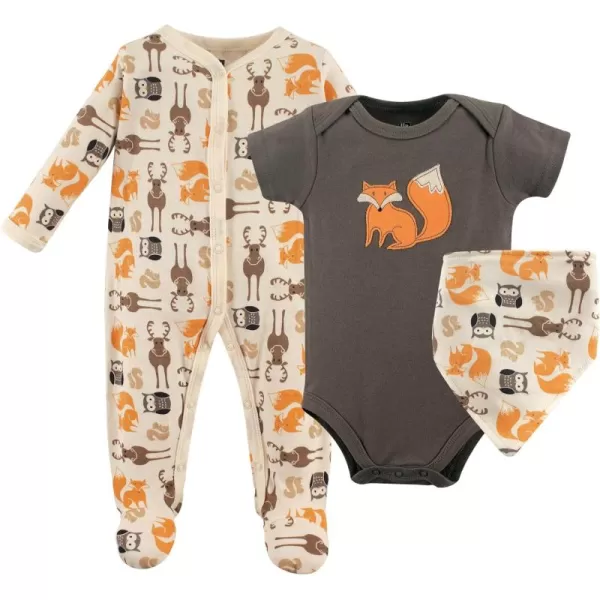 Hudson Baby Unisex BabyCotton Sleep and Play, Bodysuit and Bandana Bib Set