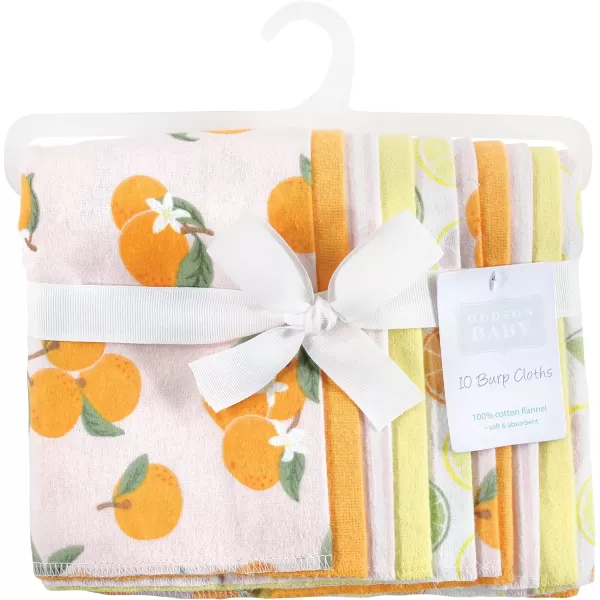 Hudson Baby Unisex Baby Cotton Flannel Burp Cloths, Lemons, One Size