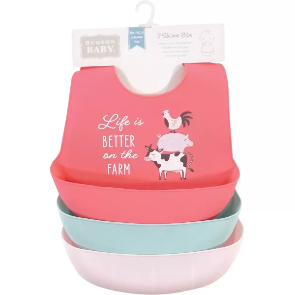 Hudson Baby Unisex Baby Silicone Bibs