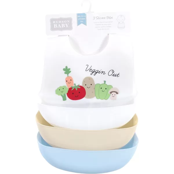 Hudson Baby Unisex Baby Silicone Bibs